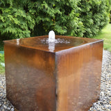 Gartenbrunnen aus Cortenstahl "Le Cube"